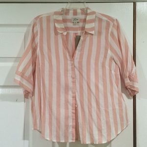 NEW W/ TAGS JCREW STRIPED BUTTON DOWN SHIRT SZ L